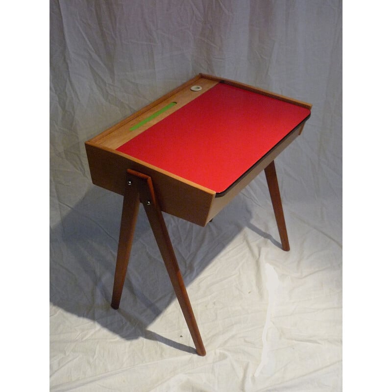 Vintage school desk with compass legs