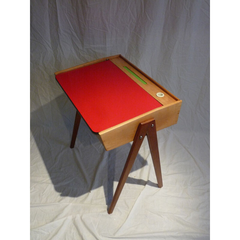 Vintage school desk with compass legs