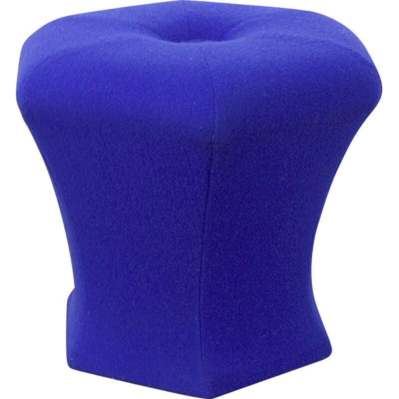 Stool in blue fabric - 1980s