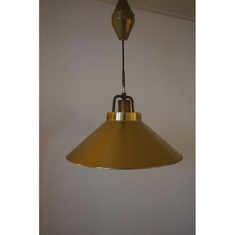 Vintage Adjustable Brass Model P295 Ceiling Lamp by Fritz Schlegel for Lyfa 1940