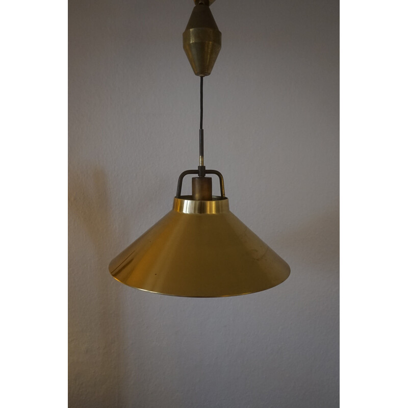 Vintage Adjustable Brass Model P295 Ceiling Lamp by Fritz Schlegel for Lyfa 1940