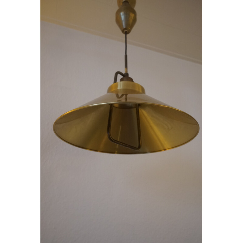 Vintage Adjustable Brass Model P295 Ceiling Lamp by Fritz Schlegel for Lyfa 1940