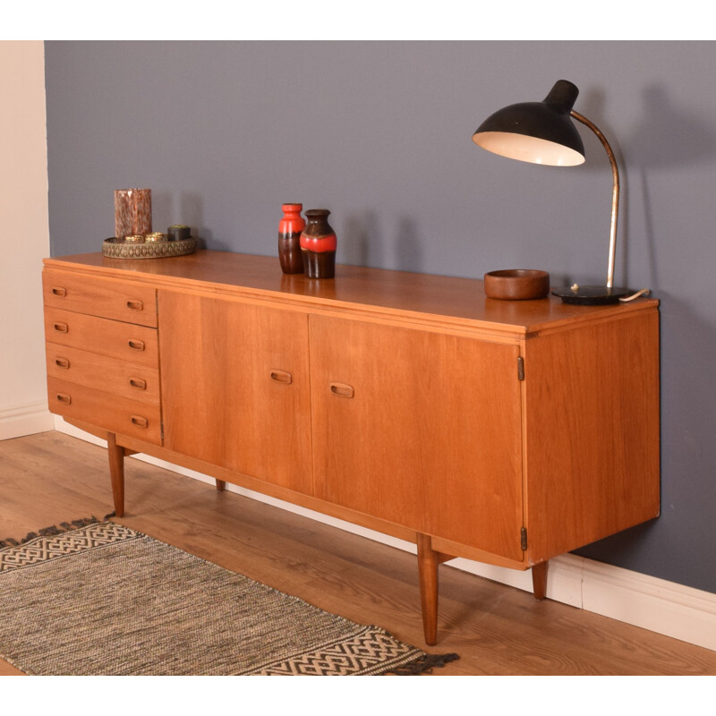 Vintage Teak Long Sideboard By Heals 1960s