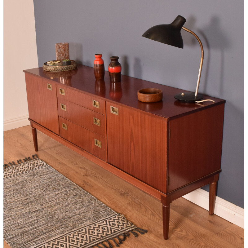 Vintage Sideboard Teak Flamed Mahogany Greaves & Thomas  1950s