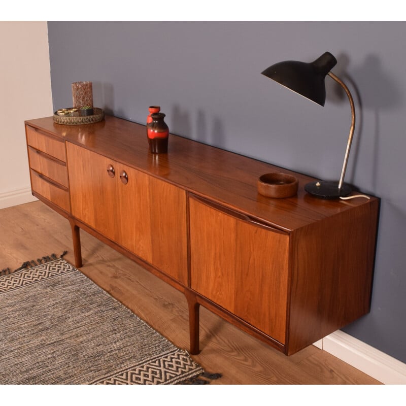 Long vintage Sideboard Rosewood Mcintosh Torpedo in the mid-twentieth century