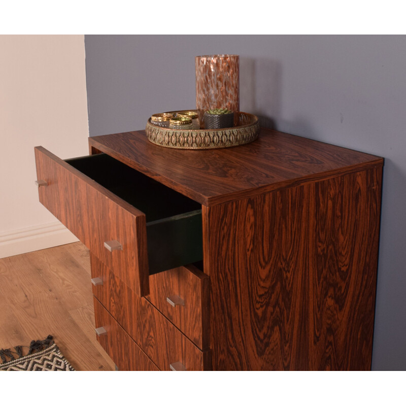 Vintage  Chest Of Drawers Rosewood & Chrome