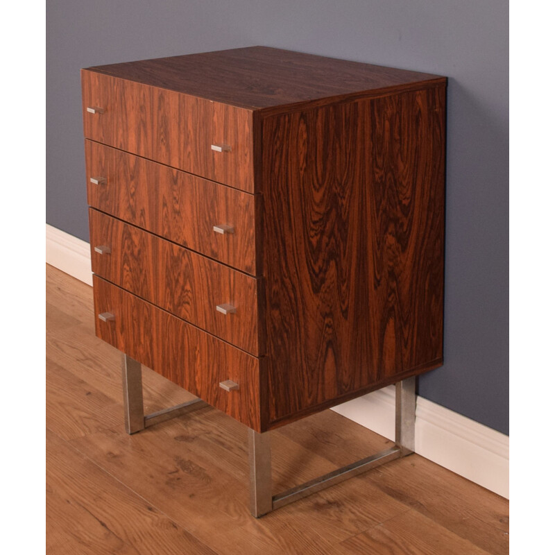 Vintage  Chest Of Drawers Rosewood & Chrome