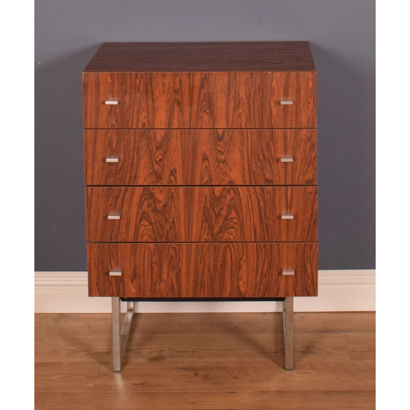Vintage  Chest Of Drawers Rosewood & Chrome