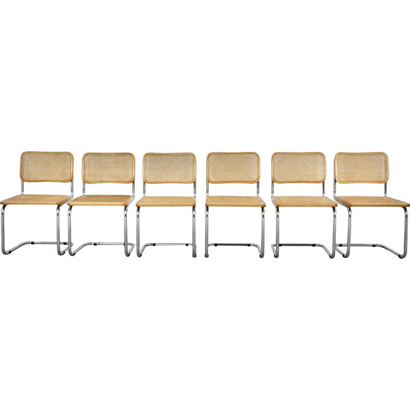 Lot de 6 chaises vintage B32 par Marcel Breuer