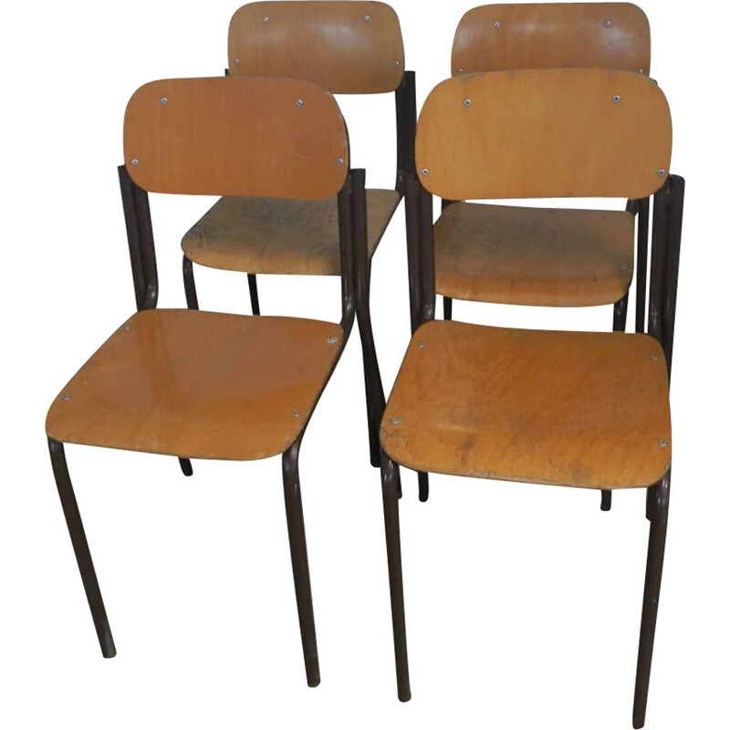 Vintage beech School chairs 1960s
