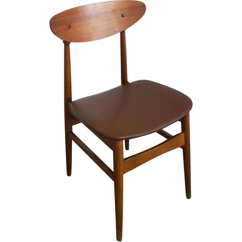Einfacher Vintage-Stuhl aus Buche 1960
