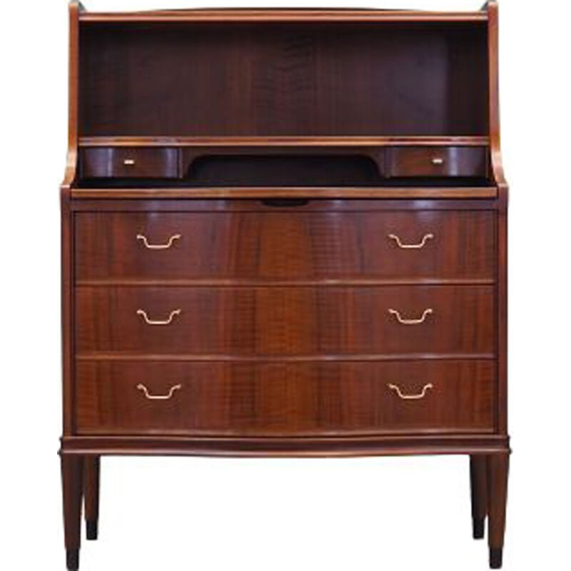 Vintage notenhouten bureau, Denemarken 1960