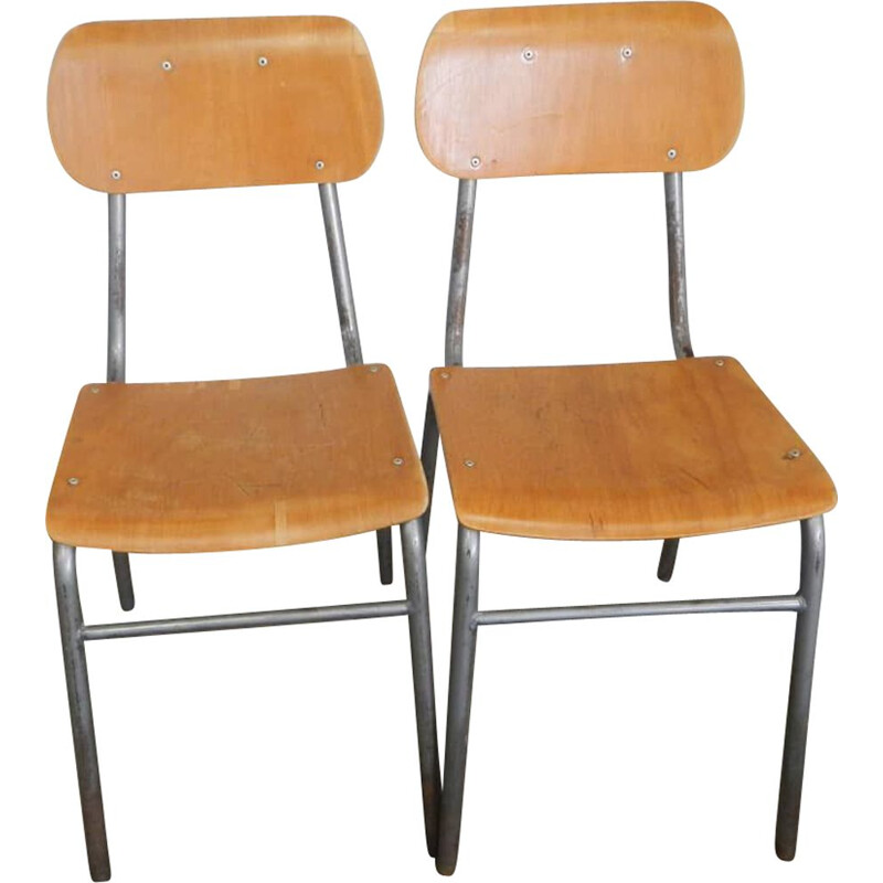 Pair of vintage school chairs