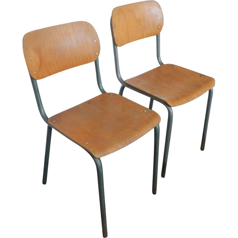 Pair of small vintage school chairs