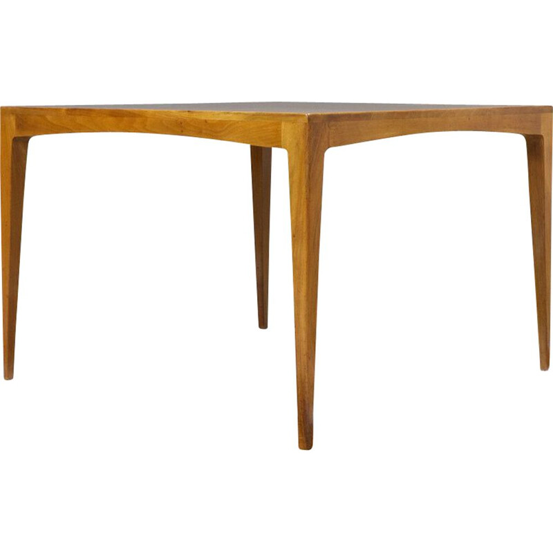 Vintage coffee table by Hartmut Lohmeyer in light mahogany for Wilkhahn 1960s