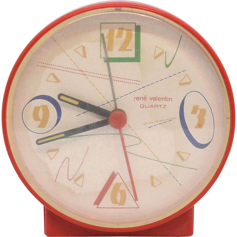 Vintage Pop-art alarm clock by Renè Valentin, France 1970s