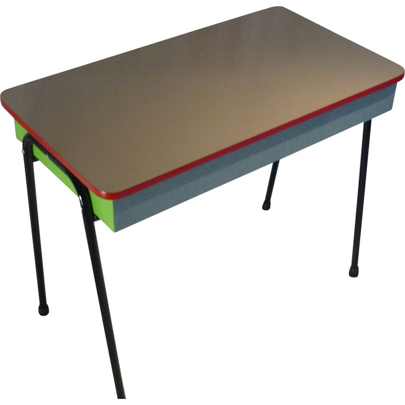 Vintage school desk with grey top