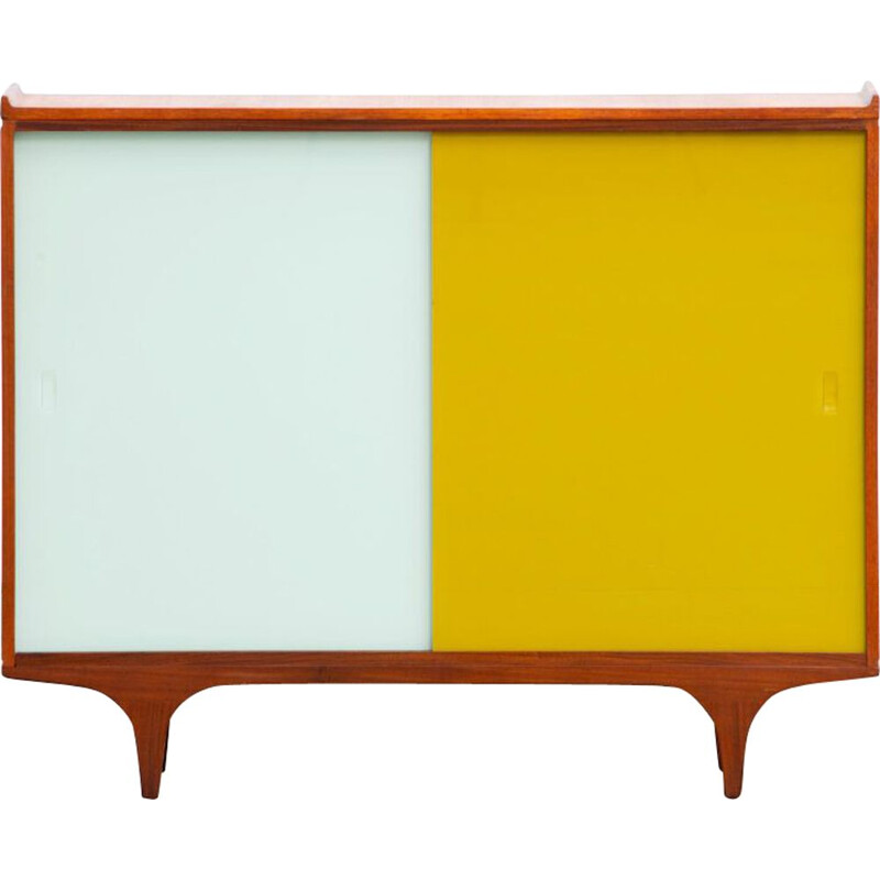 Vintage teak and glass sideboard, Scandinavian 1960s