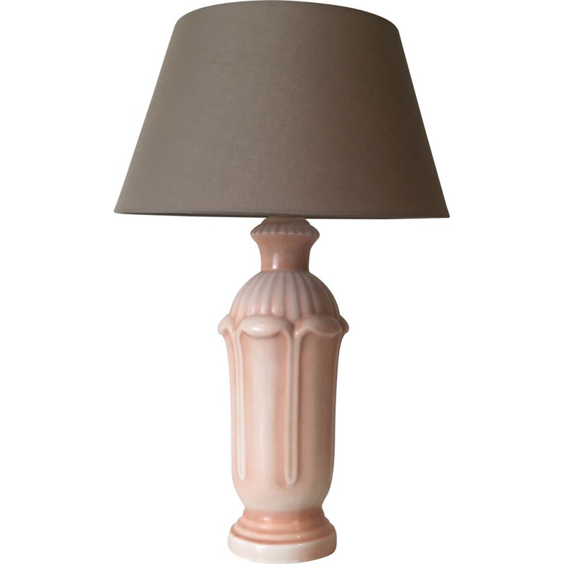 Vintage pink porcelain lamp