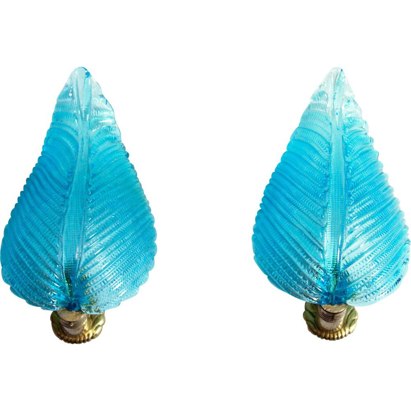 Pair of vintage Cielimmensi Murano Wall Lamps by Bariover, Italy 1940s