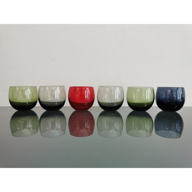 Scandinavian vintage set of 6 liqueur glasses