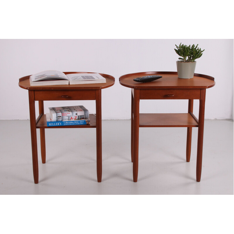 Pair of vintage Roundtop side tables by Engström and Myrstrand for Bodafors, Sweden 1964