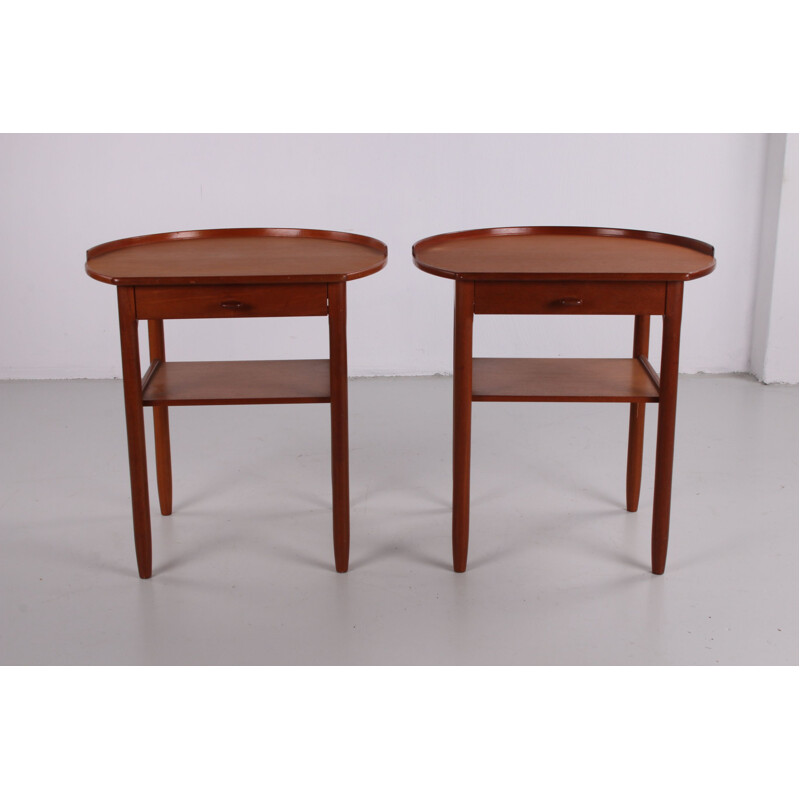 Pair of vintage Roundtop side tables by Engström and Myrstrand for Bodafors, Sweden 1964