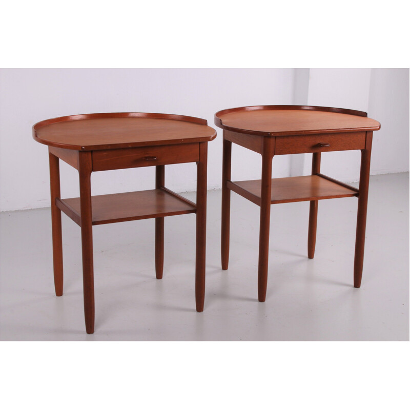 Pair of vintage Roundtop side tables by Engström and Myrstrand for Bodafors, Sweden 1964
