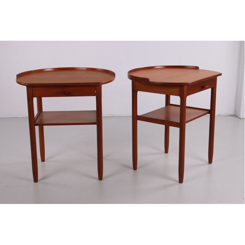 Paire de tables d'appoint vintage Roundtop par Engström et Myrstrand pour Bodafors, Suède 1964