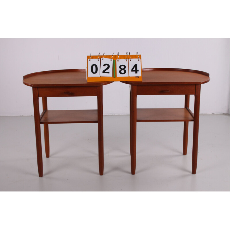 Paire de tables d'appoint vintage Roundtop par Engström et Myrstrand pour Bodafors, Suède 1964