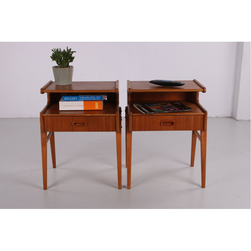 Pair of Vintage bedside tables Danish 1960s