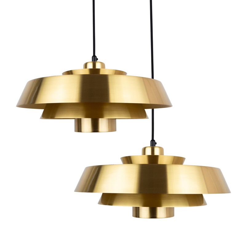 Pair of vintage Nova pendants by Jo Hammerborg, Fog og Mørup, 1943