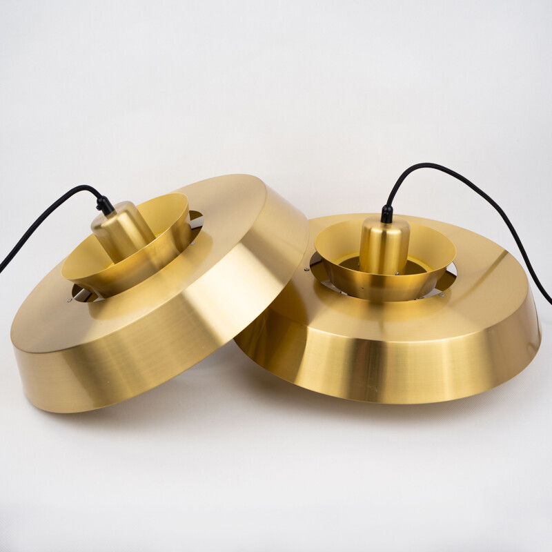 Pair of vintage Nova pendants by Jo Hammerborg, Fog og Mørup, 1943