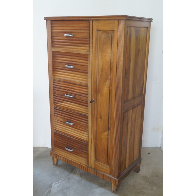 Vintage art-deco chest of drawers in solid wood 1930