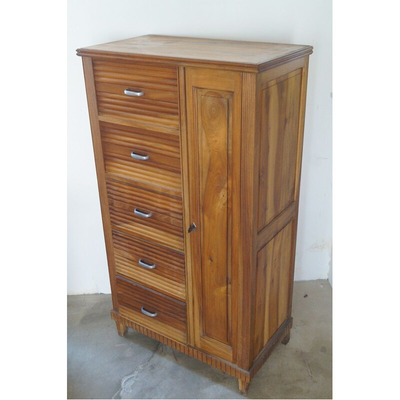 Vintage art-deco chest of drawers in solid wood 1930