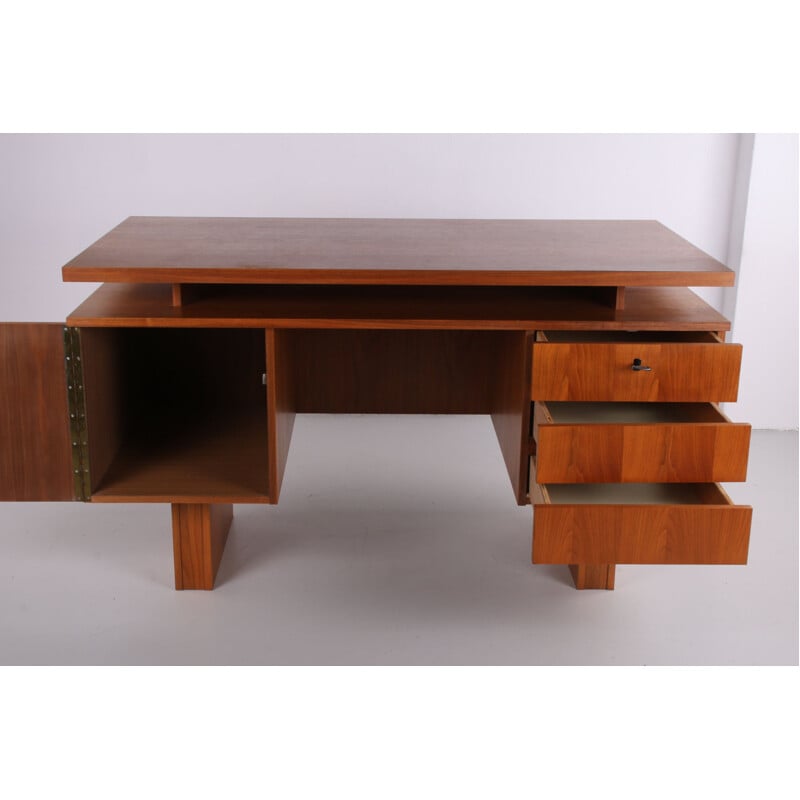 Vintage teak desk with 3 drawers Danish 1960s