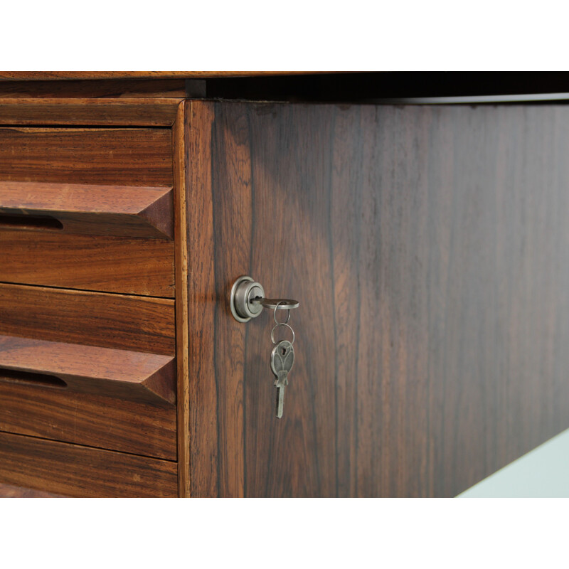 Vintage desk with 2 pedestals in Rio rosewood Scandinavian 