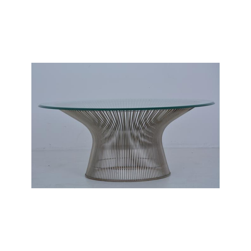 Knoll "1725 A" coffee table in glass and steel, Warren PLATNER - 1970s