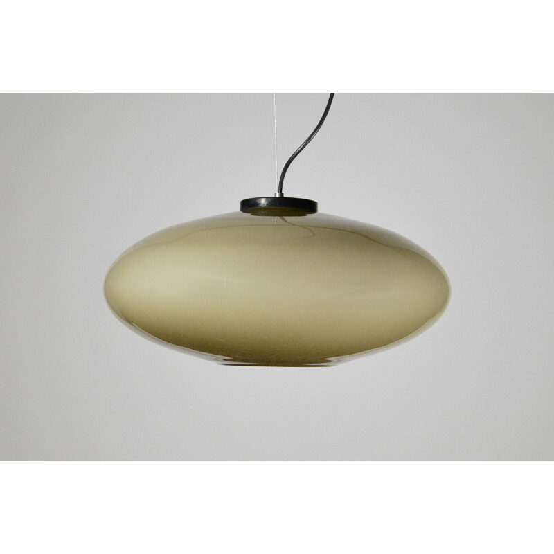 Vintage Murano Opal Glass Ceiling Lamp By Gino Vistosi For Vistosi, 1960s