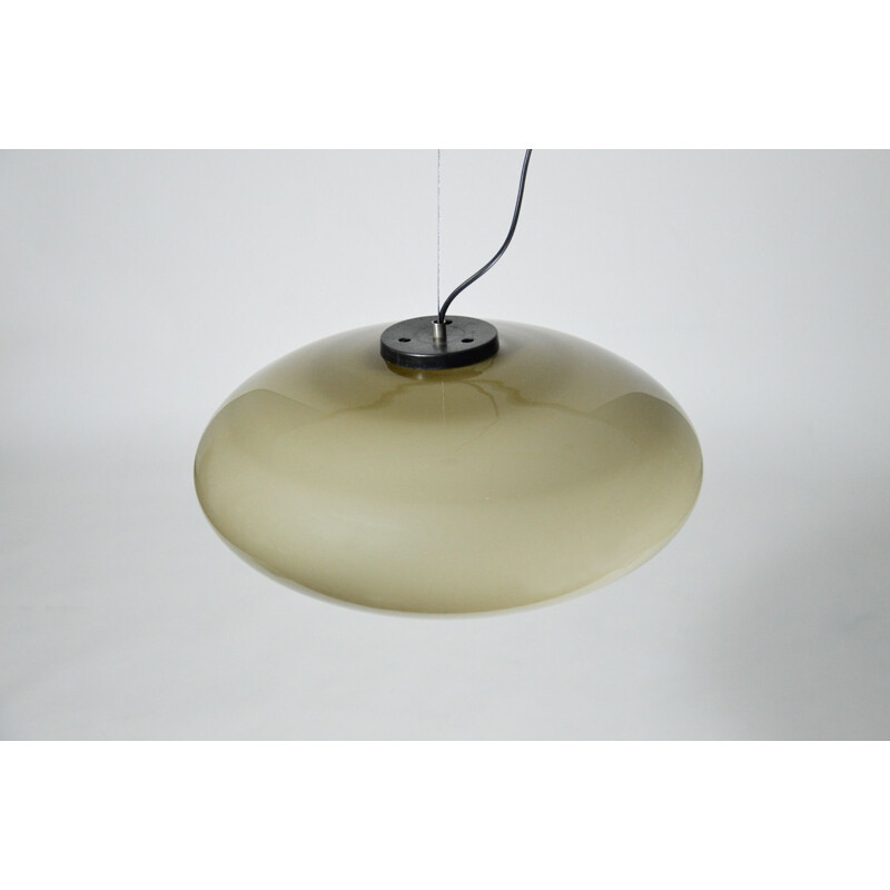 Vintage Murano Opal Glass Ceiling Lamp By Gino Vistosi For Vistosi, 1960s