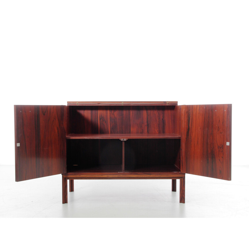 Small vintage Scandinavian HiFi cabinet in Rio rosewood