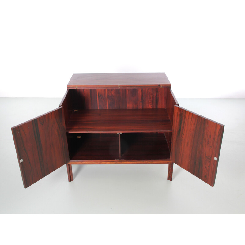 Small vintage Scandinavian HiFi cabinet in Rio rosewood