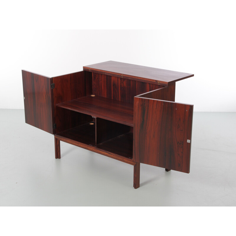 Small vintage Scandinavian HiFi cabinet in Rio rosewood