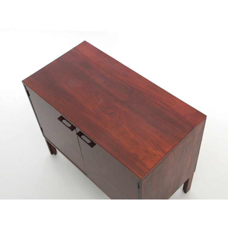 Small vintage Scandinavian HiFi cabinet in Rio rosewood