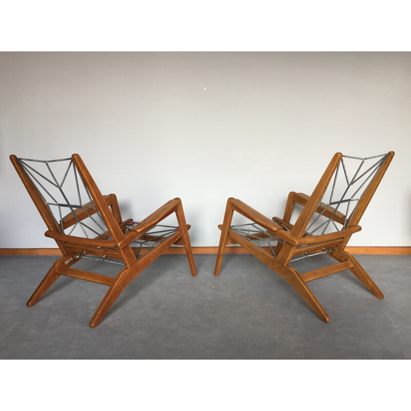 Pair of "FS 105" armchairs, Pierre GUARICHE - 1950s