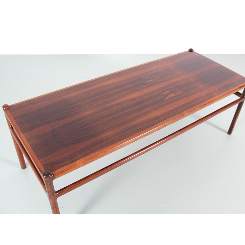 Vintage Scandinavian coffee table in rio rosewood by Henning Korch for Cf Christiansen Silkeborg