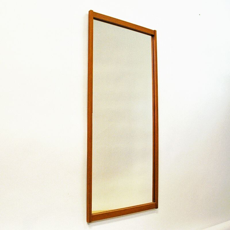 Vintage Teak Wallmirror Birgit by AB Nybrofabriken Sweden 1960s