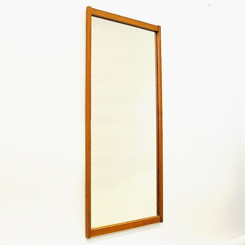 Vintage Teak Wallmirror Birgit by AB Nybrofabriken Sweden 1960s