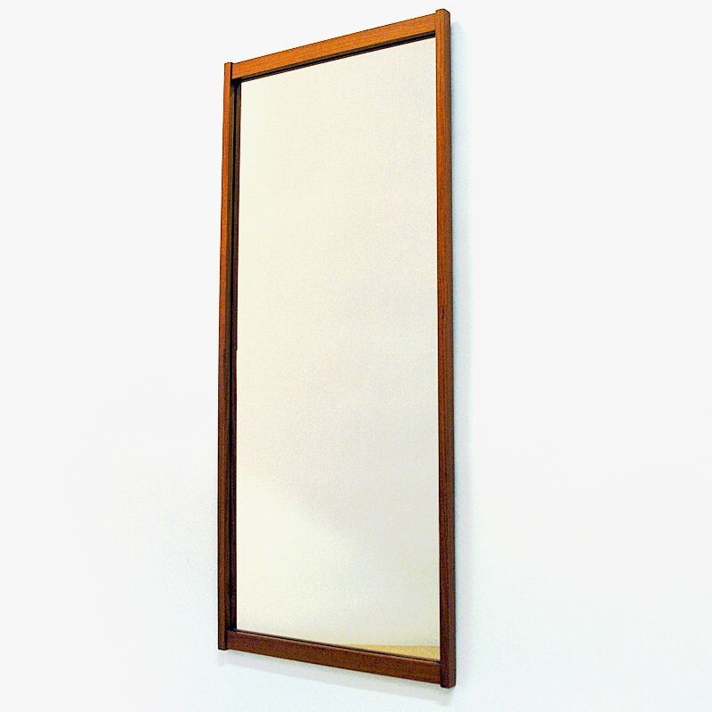 Vintage Teak Wallmirror Birgit by AB Nybrofabriken Sweden 1960s