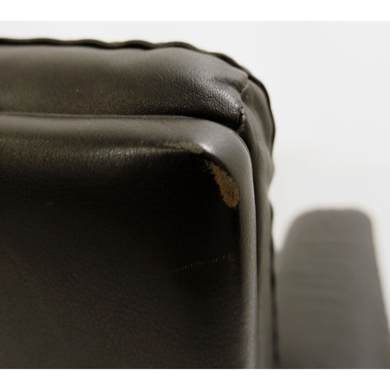 Vintage Black leather model DS 35 swivel desk chair from de sede 1960s